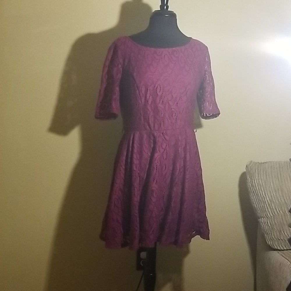 Purple/Maroon lace dress with sleeves